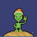 Alien standing on planet