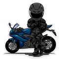 Blue biker n biker