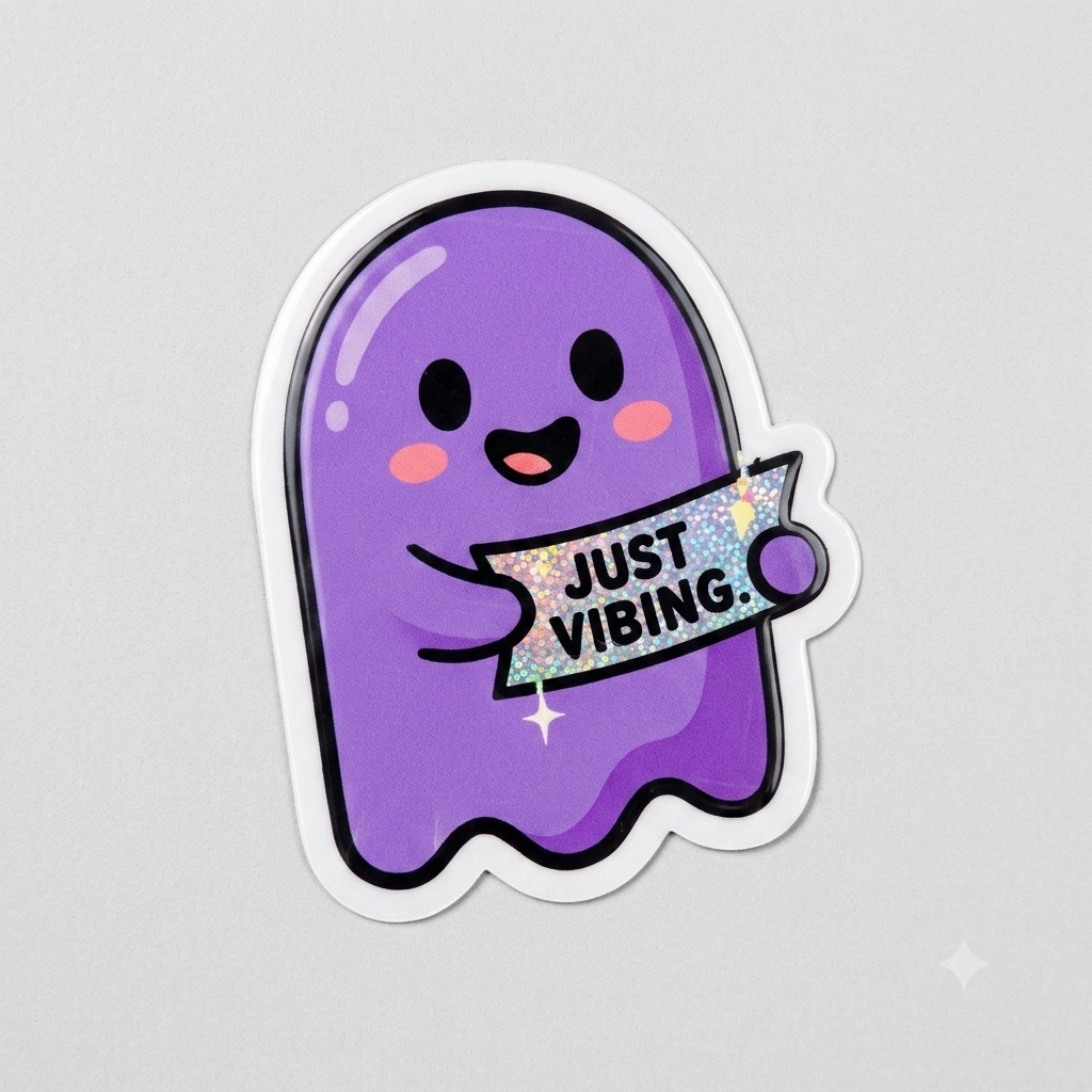 Cute purpel with vibes message