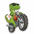 Lizard ridding a bike