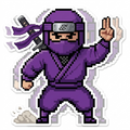 Ninja in purple with shadow technique