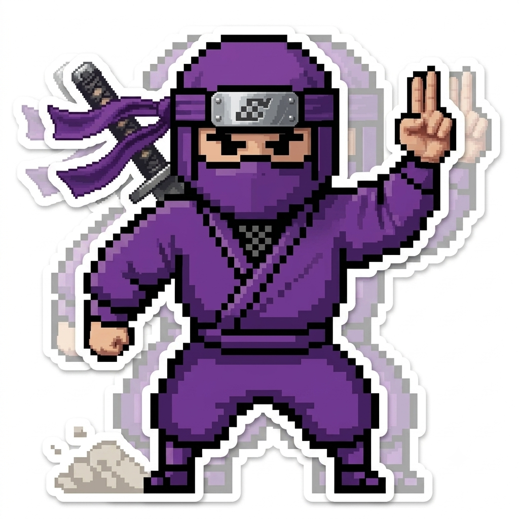 Ninja in purple with shadow technique